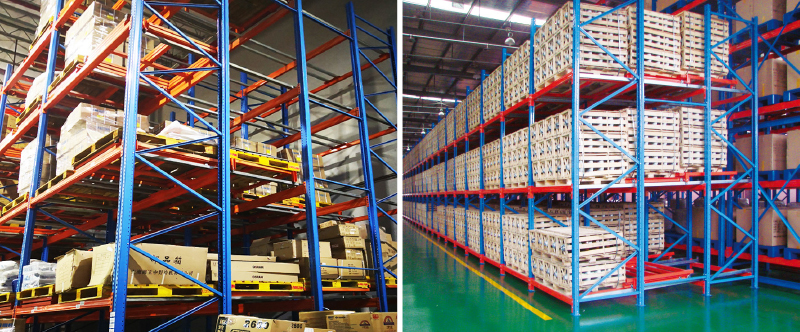Push Back Pallet Racking Warehouse Storage Rack