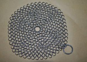  SUS 304 5&quot; Cast Iron Skillet Scrubber Food Grade Round / Rectangle Shape Manufactures