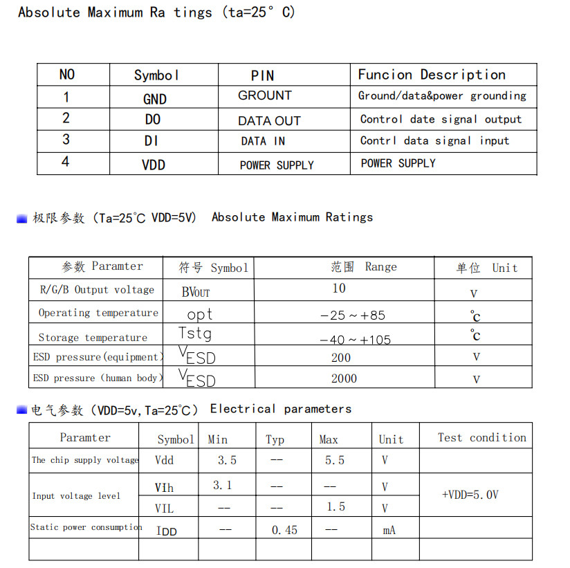3.5V-5.5V 5050 RGB LED With WS2812B IC Multi Color Durable SK6812