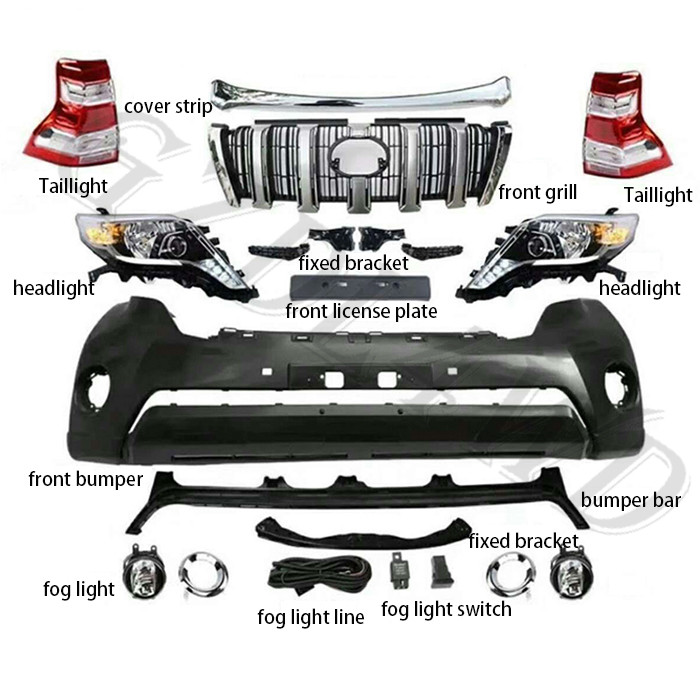 Normal Facelift Bumper Kit Toyota Land Cruiser Prado 2008-2013 Upgrade To 2014-2017