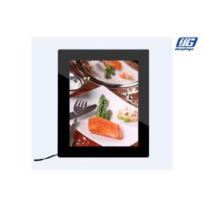 A4 Size Crystal LED Light Box Black Rectangle Frame Single Sided Display 3.5W