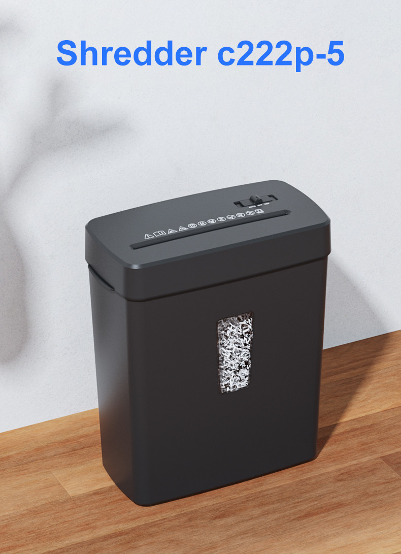 P-5 Paper Destroy Machine Home Office Use Mini Paper Shredder 5 Sheets A4 Micro Cut Shredding C222P-5 2*12mm