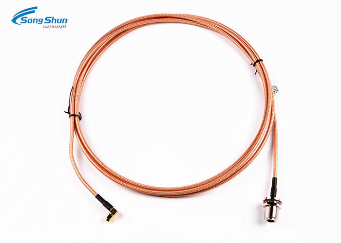 RG316 RF Coaxial Cable Assembly N Female Bulkhead Connector SMA Male Right Angle