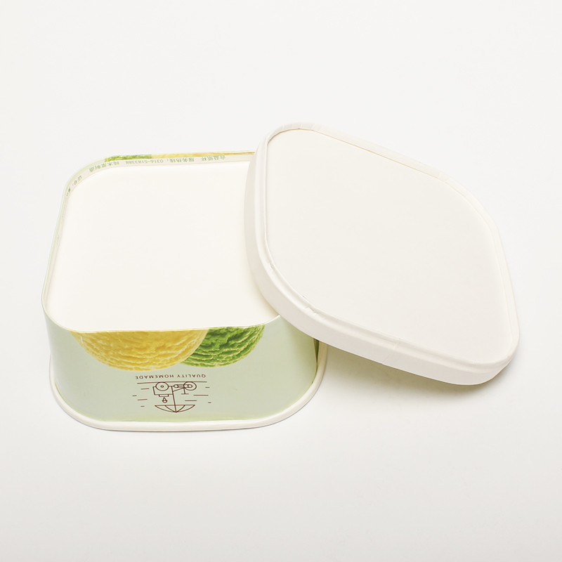 Compostable Square Paper Bowl Waterproof Takeaway Food Packing Container