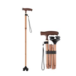  Indoor and Outdoor Applicable Scene Foldable Adjustable Cane in Brown White Manufactures