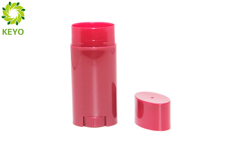 Oval Shape Deodorant Stick Containers , 15g Red PP Plastic Deo Stick Container