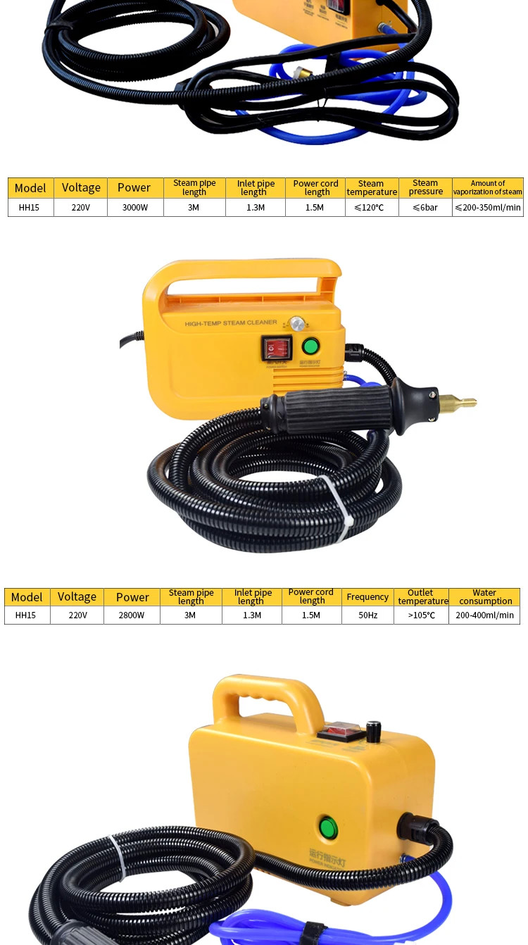 2600w Multipurpose Household Steamer Cleaning Machine Car Kitchen Electric Handheld High Pressure Steam Cleaners