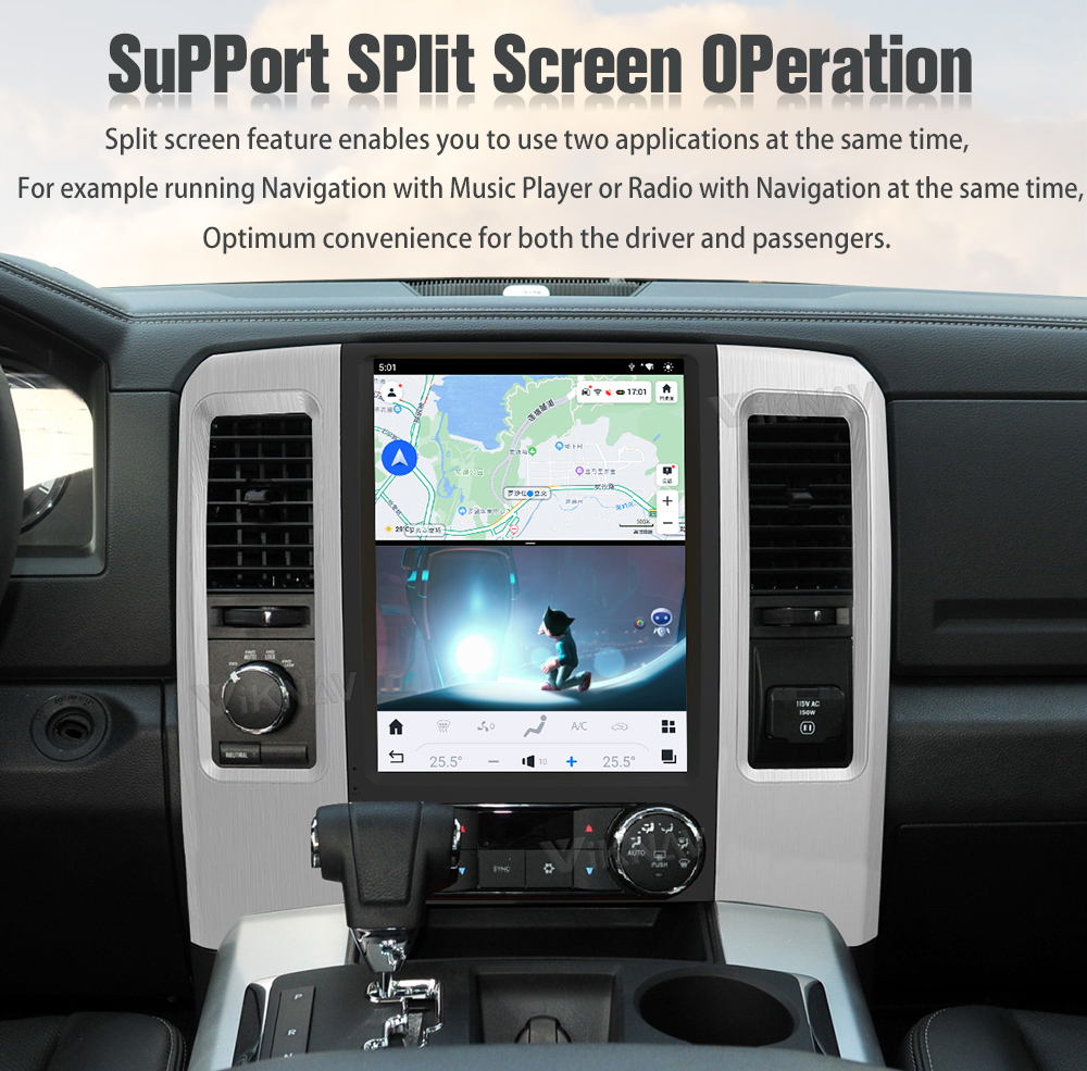 12.1 inch Head Unit For 2008-2011 Dodge Ram GPS Navigation Multimedia player Touch Screen Support Wireless Carplay