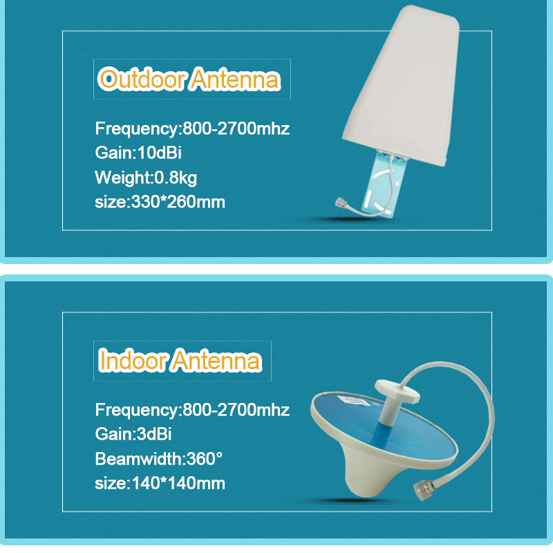 2G 3G 4G 80dB Gain Multi Band Repeater 900MHz 1800MHz 2100MHz