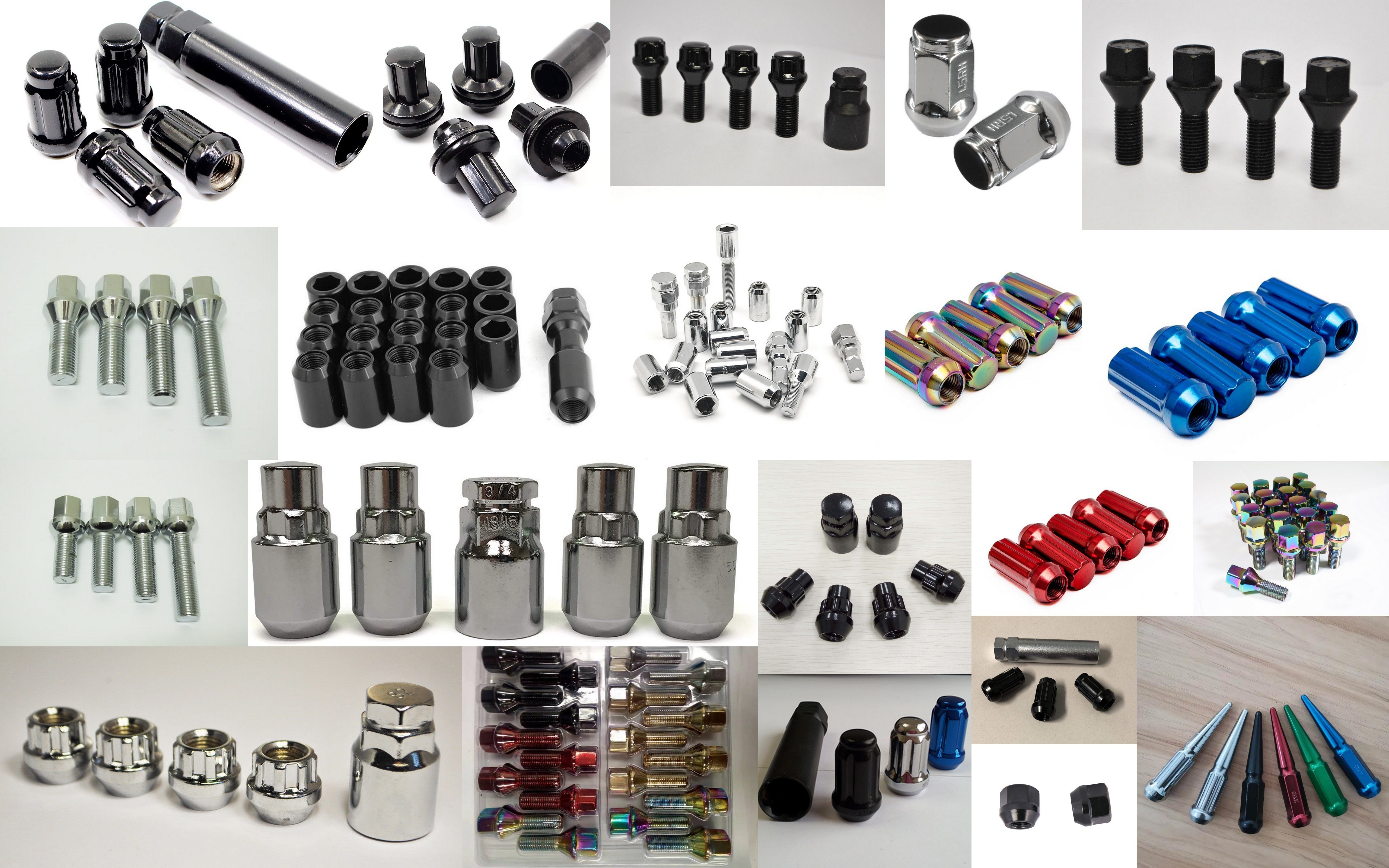 Solid Locking Wheel Nuts Metal Lug Nuts Coated Painting For Ford / Jeep