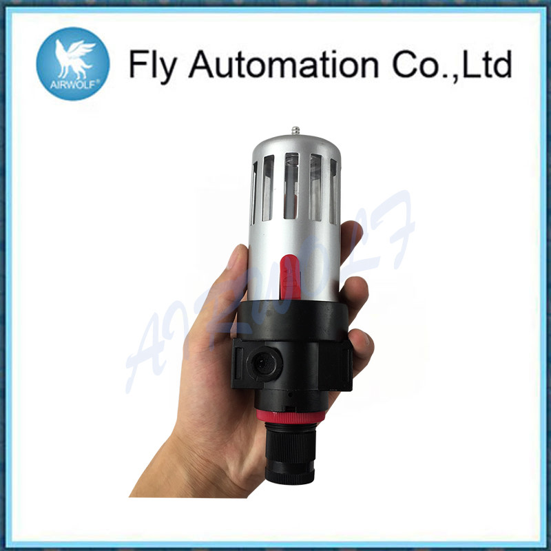 3 / 8" Pneumatic Air Preparation Units Black Color 0.4kg Air Filter Regulator