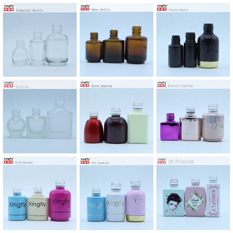 Flat Gel Nail Polish Brush Screw Cap Plastic Material For Bottles