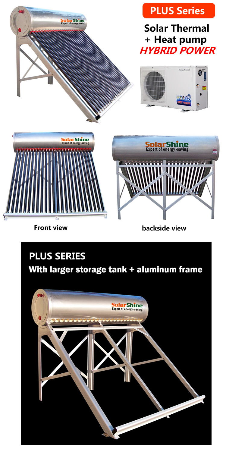 Pressurized Solar Heat Pump Water Heater , Rooftop Solar Water Heater For Home
