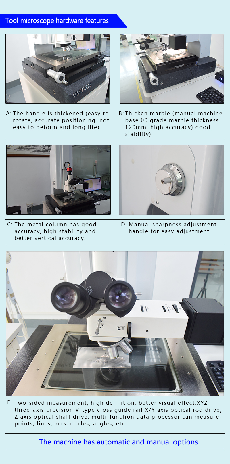 Medical Lab Industrial Measuring Microscope Optical Biological Binocular Electronic