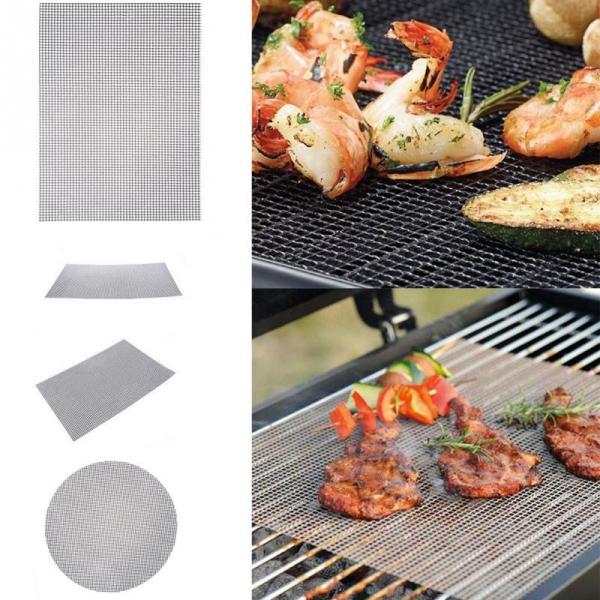 Metal Round Hole Barbecue Grill Grill Net Barbecue Tool Non-Stick PTFE Barbecue