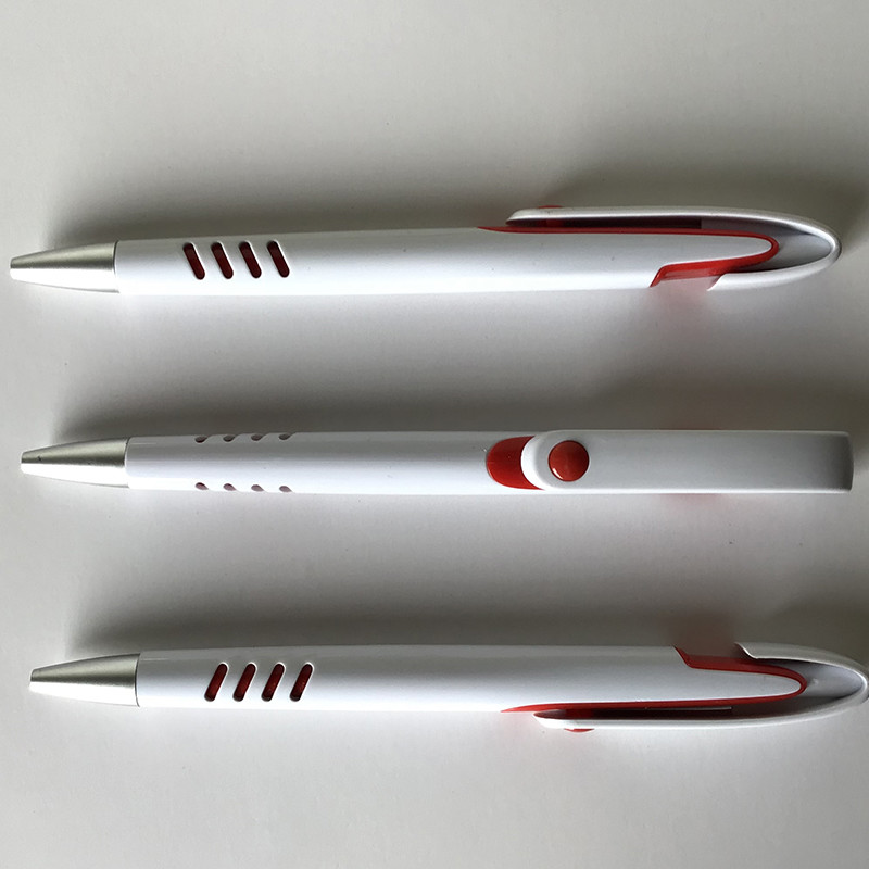 White color plastic silk printing LOGO ballpen