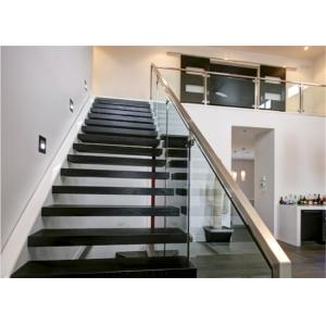 Metal Floating Stairs , Modern Floating Stairs Single Invisible Stringer Staircase Manufactures
