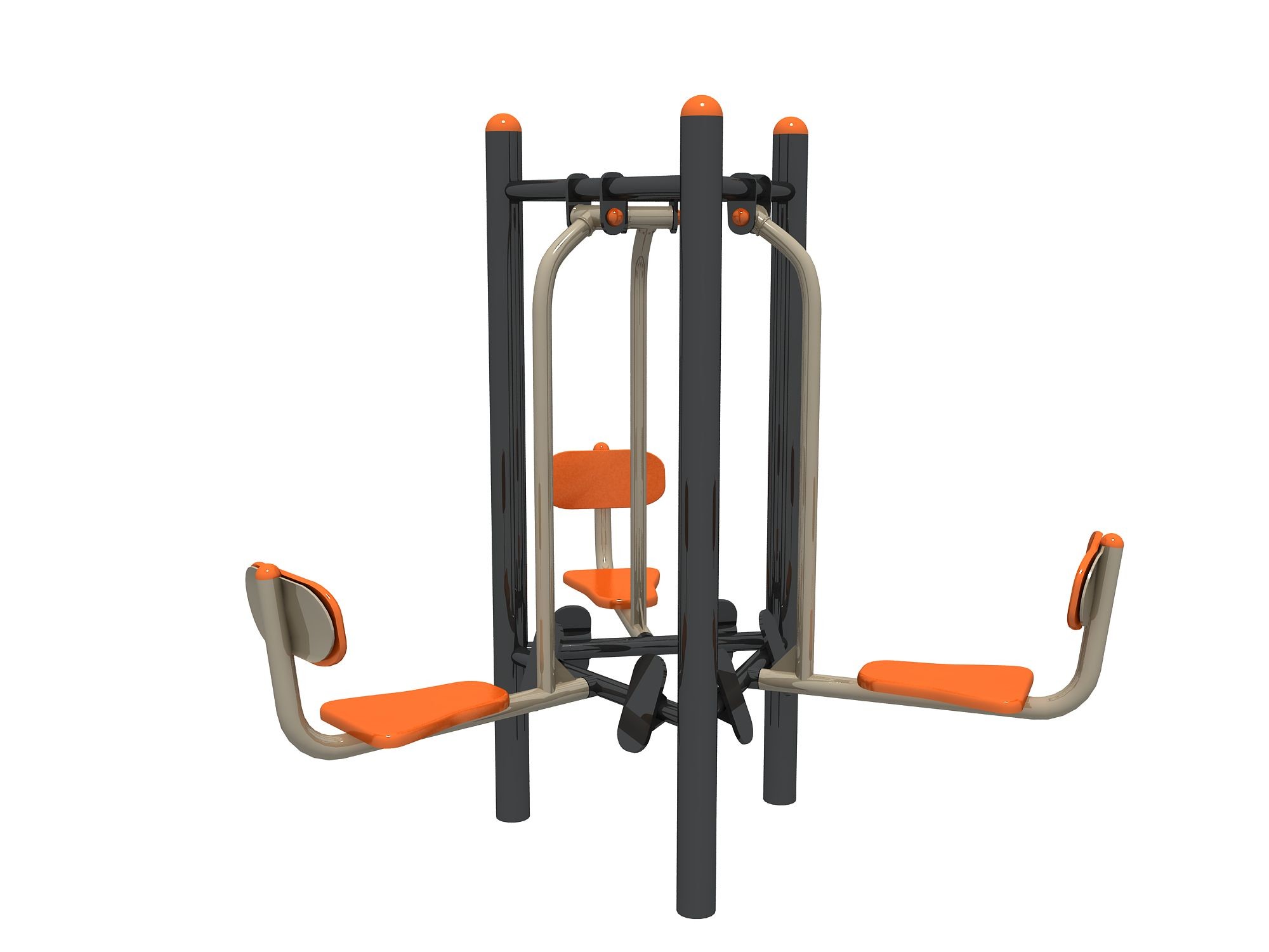 Factory Price Body Building Outdoor Fitness Equipment Three-seated Sit Push Machine