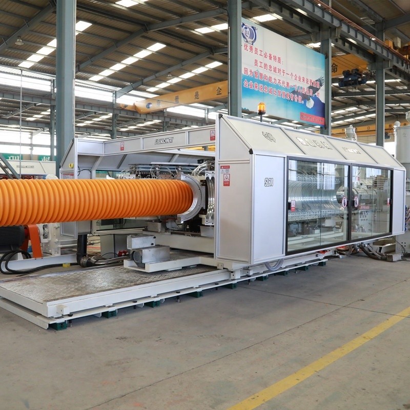  High productivity high efficiency 100-630mm Corrugated Pipe Extrusion Line Manufactures