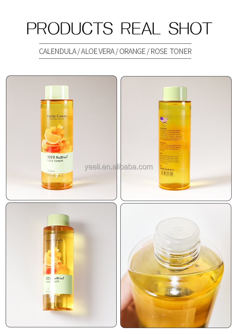 Oem Odm Deep Hydration Organic Plant Extracts Rose Aloe Water Skin Toner