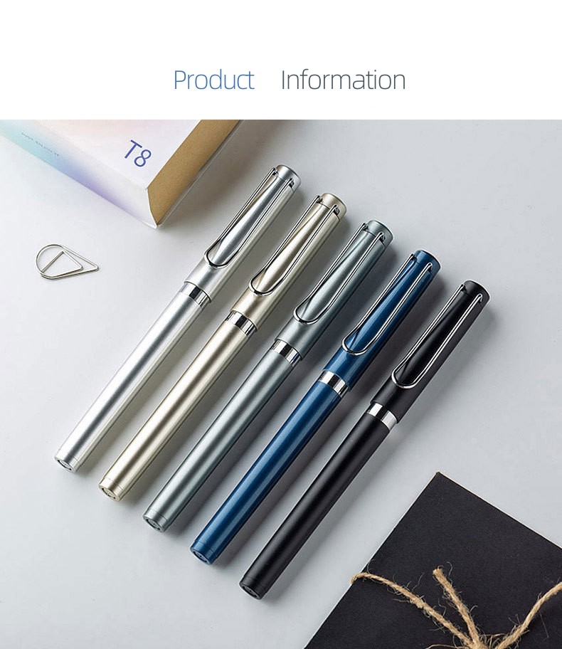 Minimalist Creative Gel Ink Pen Large Capacity Ink Metallic Painted ABS Business Gel Pen