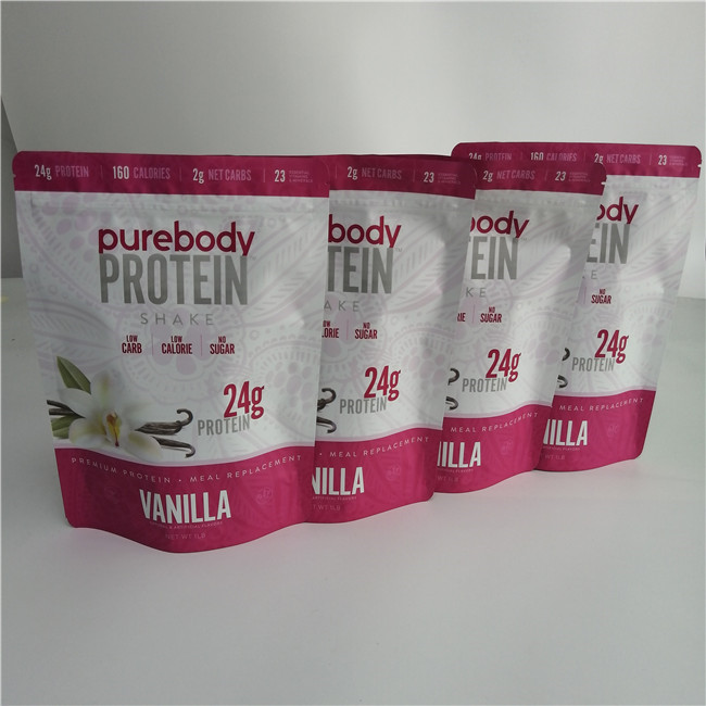 200g Aluminum Zipper Stand Up Pouches Packing Custom Gravure Printing For Protein
