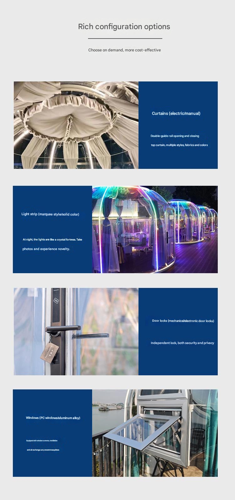 Leisure Facilities Internet Celebrity Bubble Room Glass House Outdoor Restaurant Transparent Dome Room Star Room