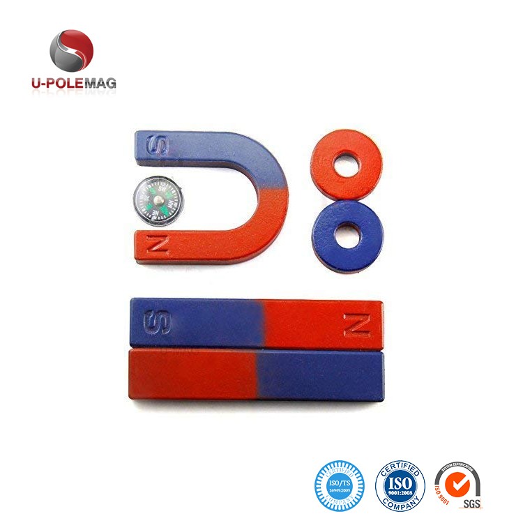 ISO14001 2004 Approved Red Blue U Shaped Horseshoe Magnet for Educational Activities