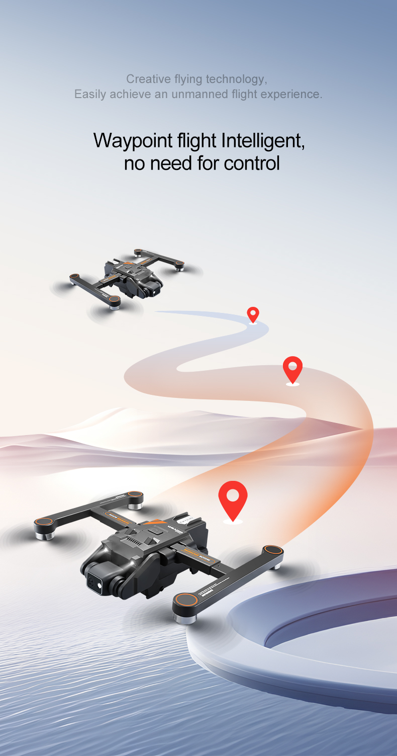 Rg700 Hd 4k Dual Camera Drone with Gps Wifi Transmission and Four Side Obstacle Avoidance Beginner Operator Skill Level