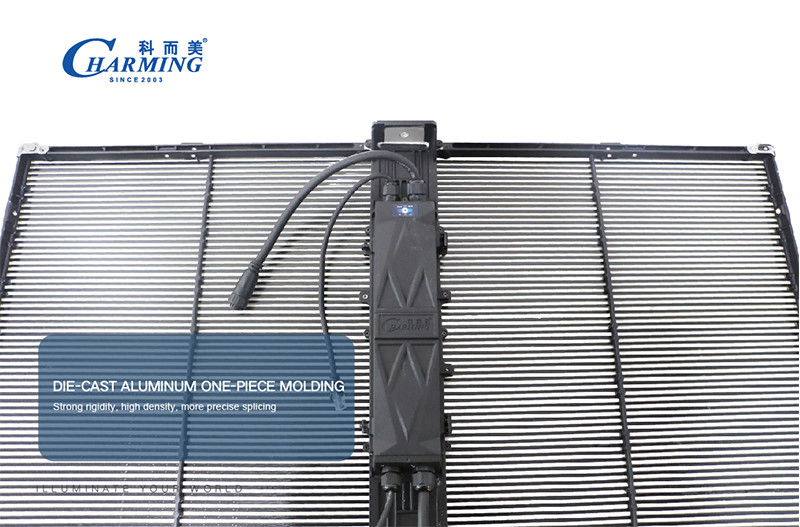 Aluminum Alloy 16 Bit Transparent LED Display , SMD2020 LED See Through Screen
