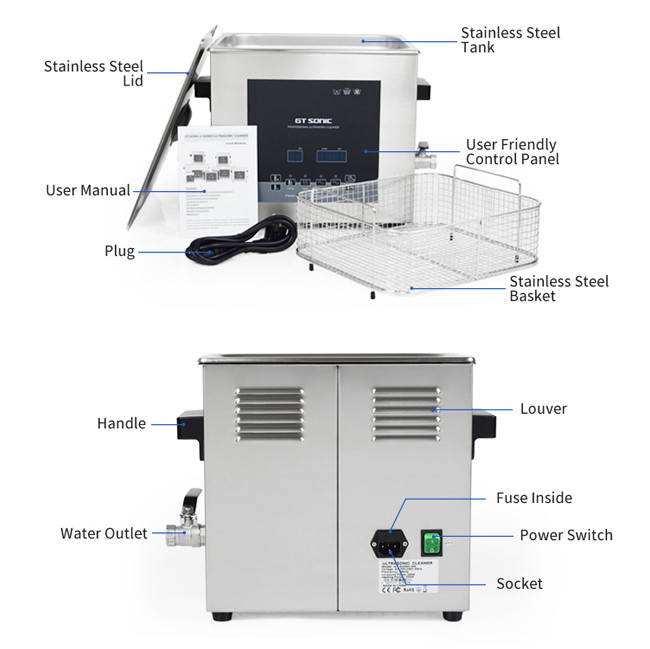 9L Digital Ultrasonic Cleaner Fruit And Vegetable 200w Output Power With Heating Function