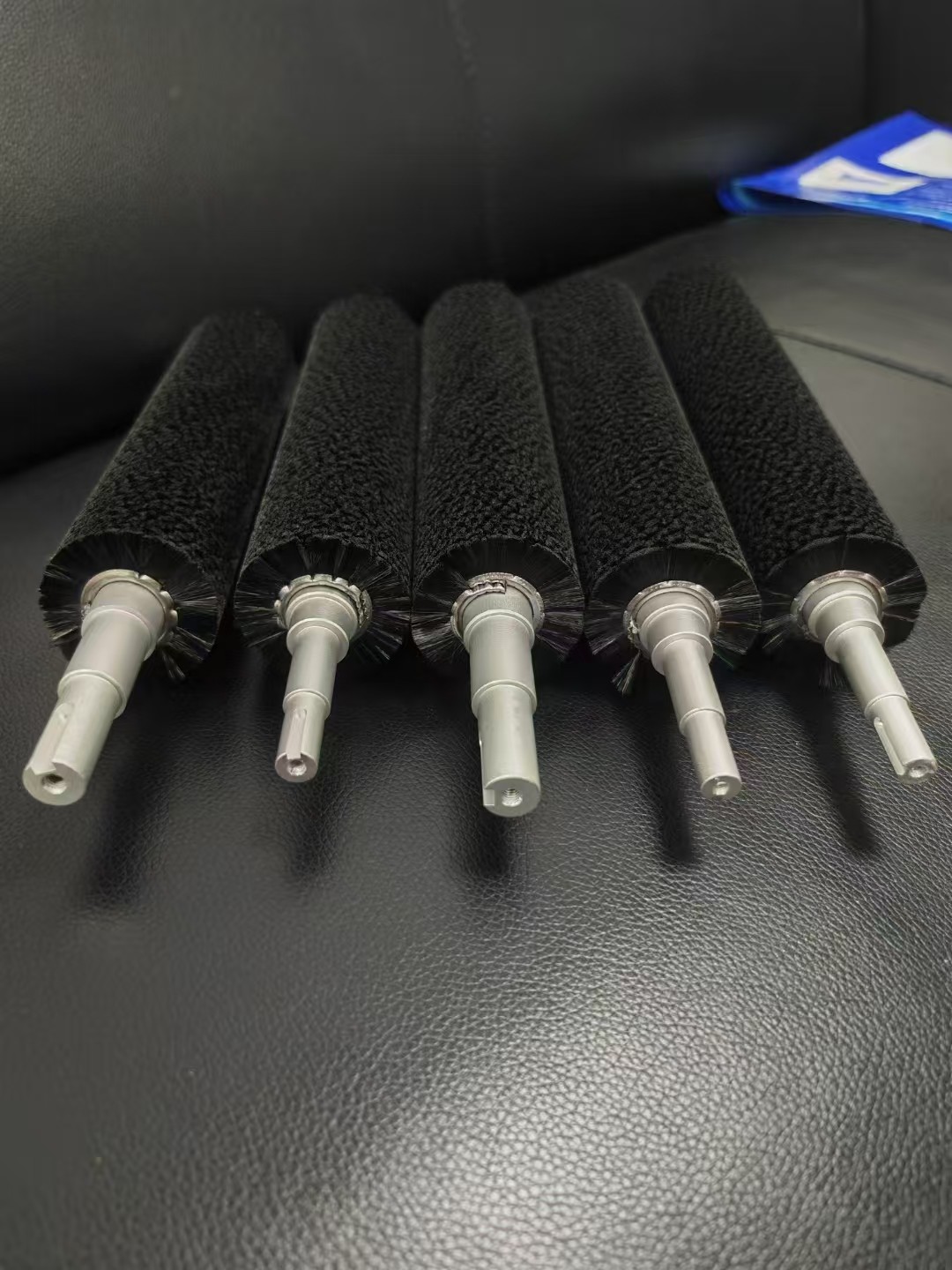Aluminum Base Cylinder Shaft Black Nylon Roller Brush For Cleaning
