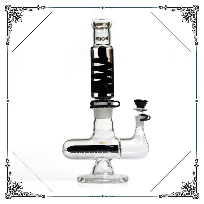 Glycerin Freezable Coil Tube Borosilicate Glass Smoking Waterpipe Hand Blown Bongs Beaker Thickness 7mm
