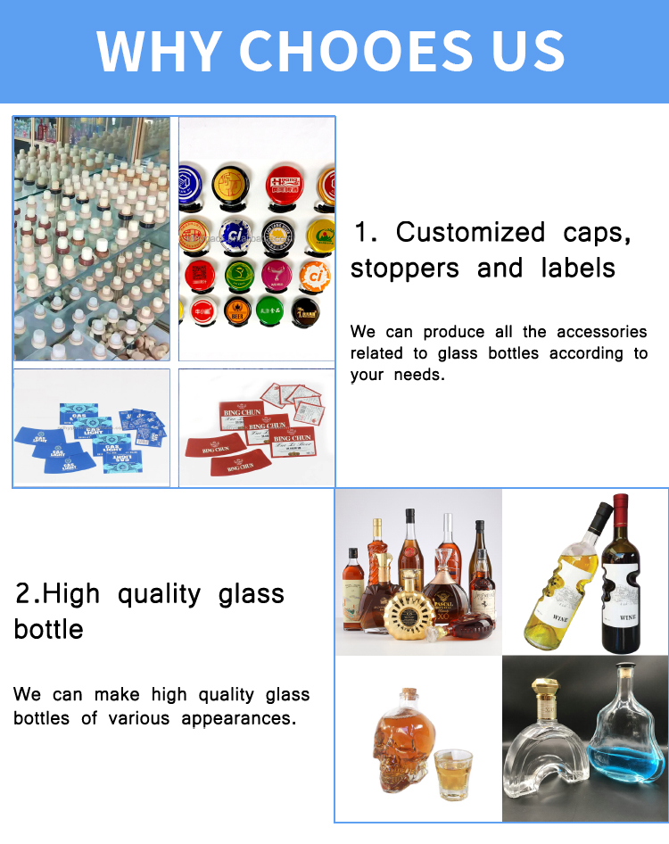 Wine Beverage Oil Vinegar Kombucha Soda Water Whiskey Vodka 500ml Glass Bottle with Cork Stopper Cap