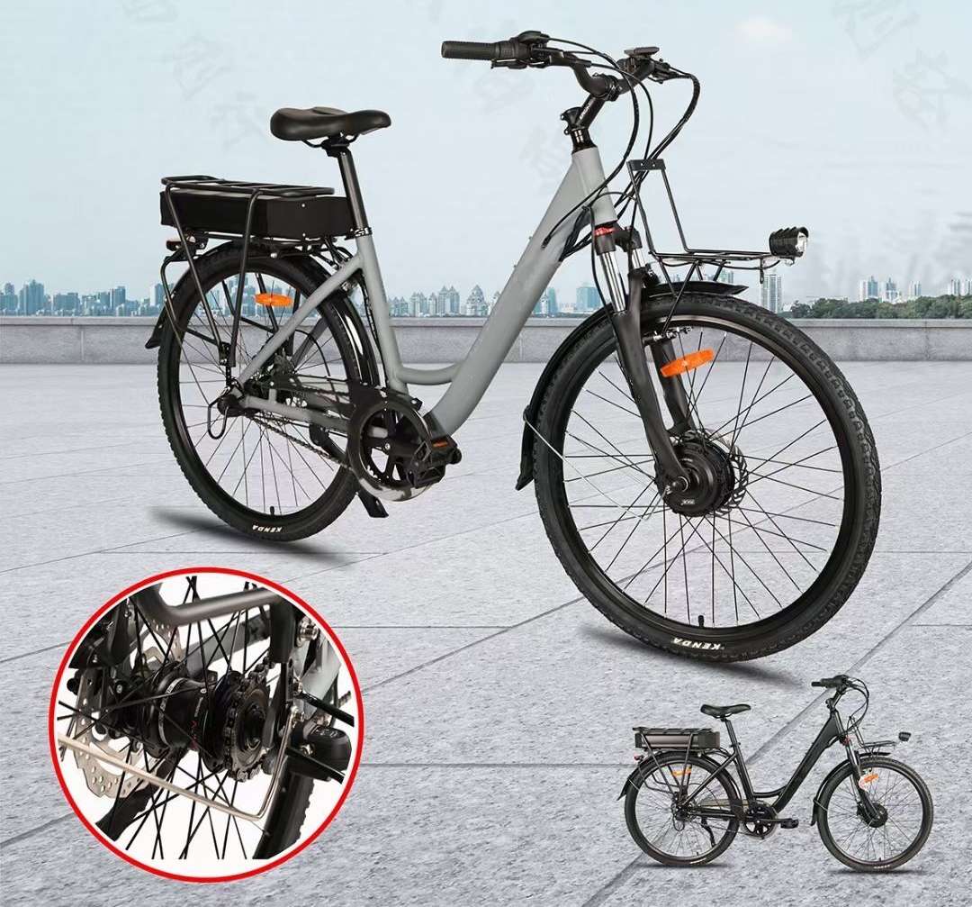 250W 48V Electric Road Bike 15.6Ah / 20.4Ah Lithium Battery Electric 26 Inch Bike