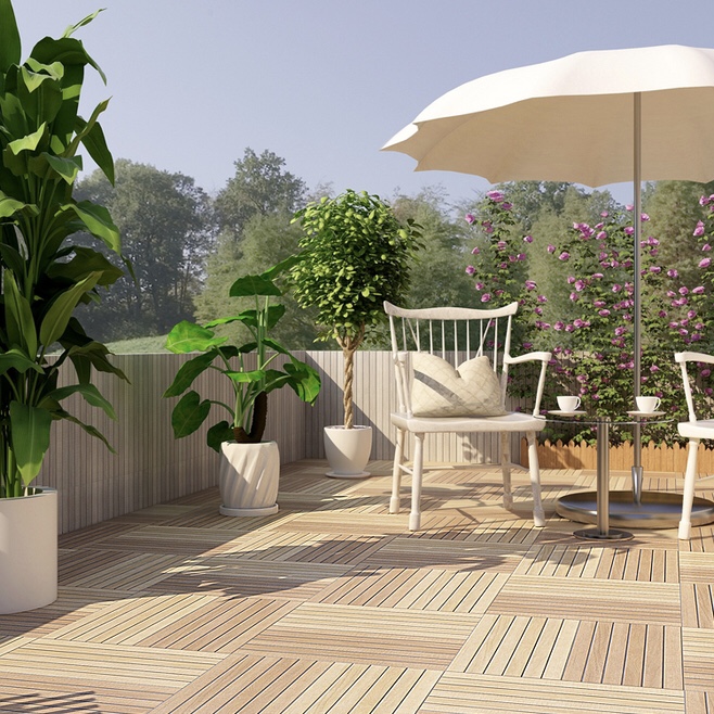 Easy-to-Install PVC Wood Plastic Composite WPC DIY Decking with CE/ISO Certificate