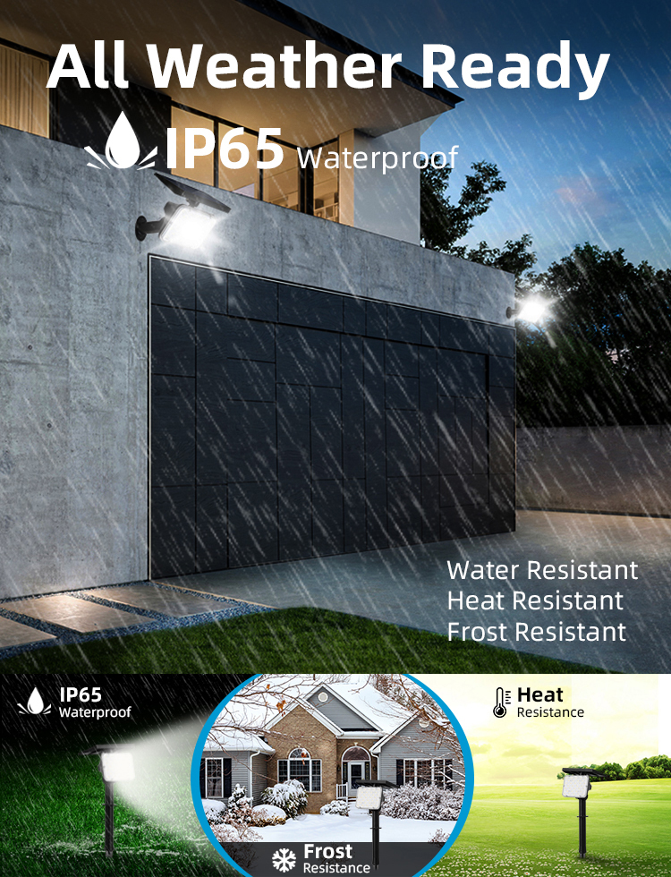 Outdoor 6000K 6500K Waterproof Solar LED Lights For Garden Lawn