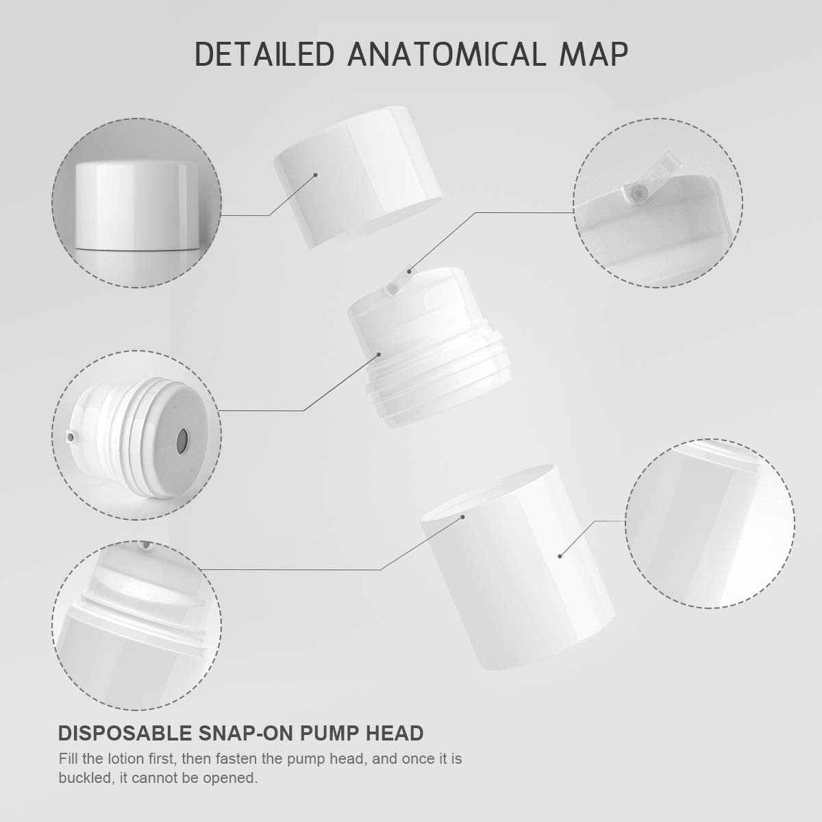 Plastic PP Airless Cosmetic Bottles Outdoor Travel And Daily Life Use