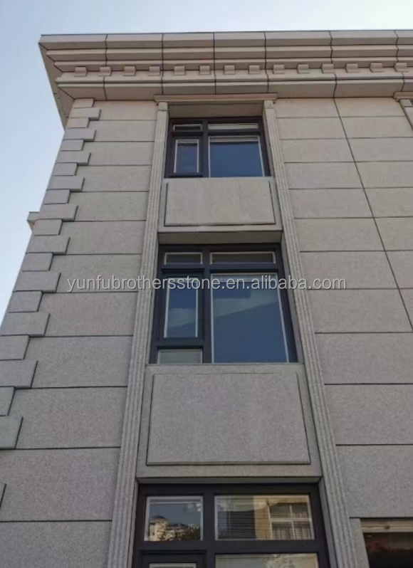 Modern Flamed Chinese Grey Granite Stone Veneer Cut-to-Size for Outdoor Wall Cladding