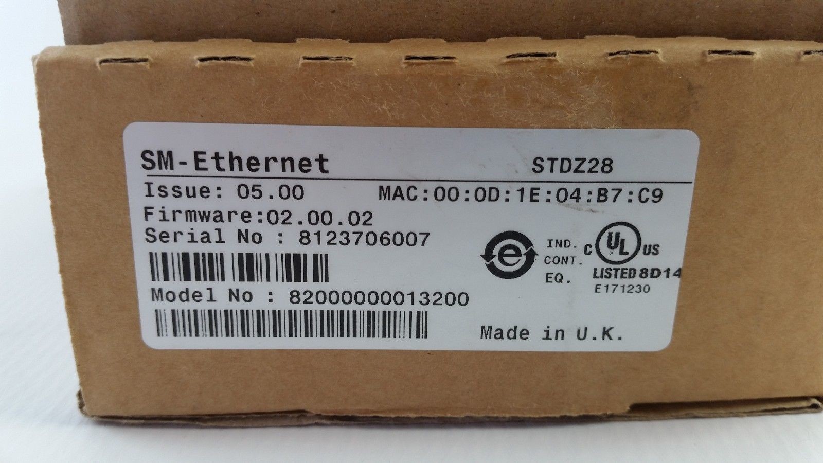 EMERSON SM-ETHERNET ETHERNET MODULE RJ45 CONNECTIVITY Drive Interface