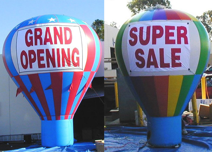 Custom 3.5m 12ft Hot Air Balloon Shape Ads Balloon For Continuous Inflation