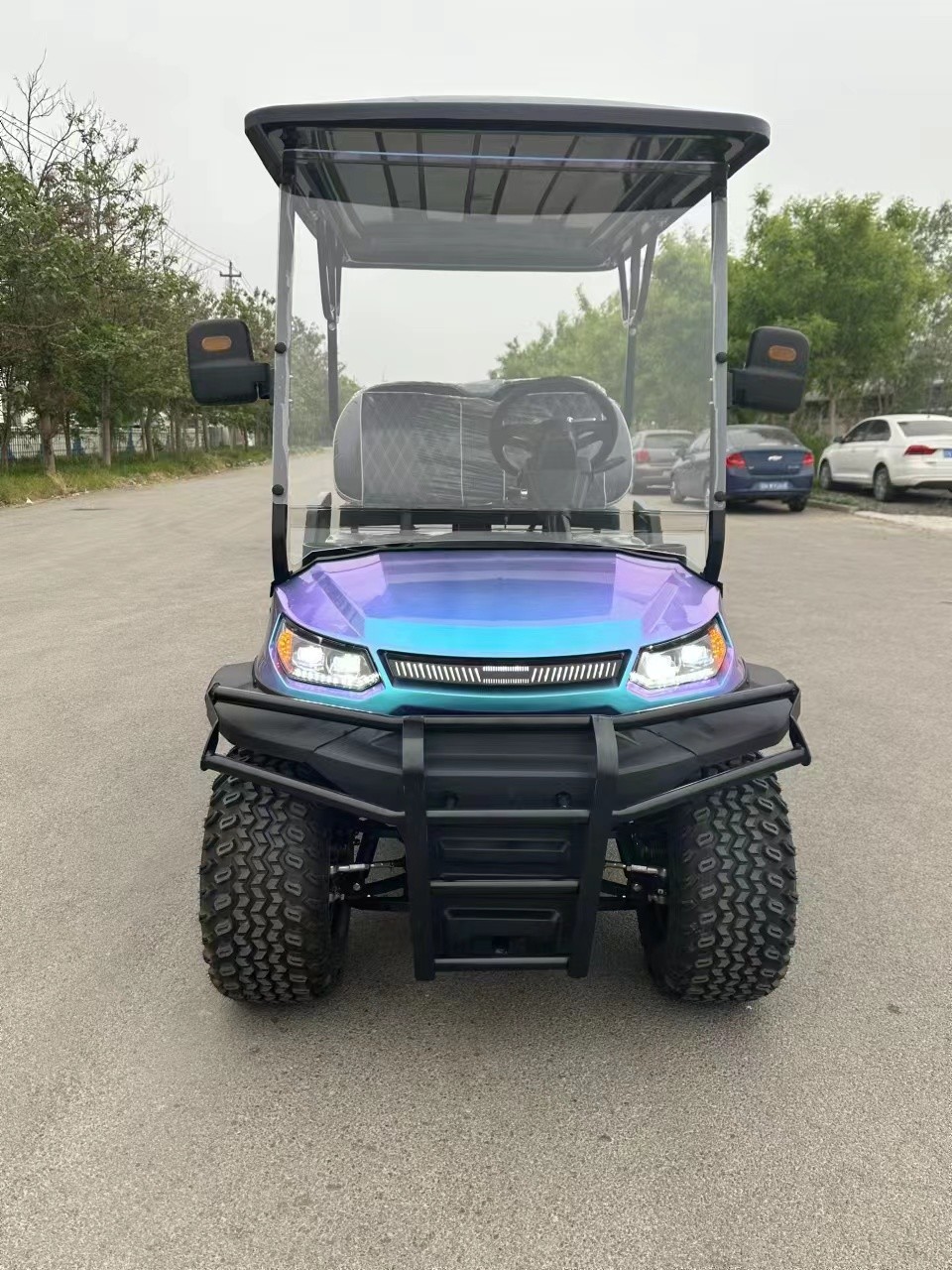 Fashion Meets Performance Colorful Golf Cart Blending Stunning Aesthetics With Superior Capabilities For More Effortless Enjoyable Course Experience
