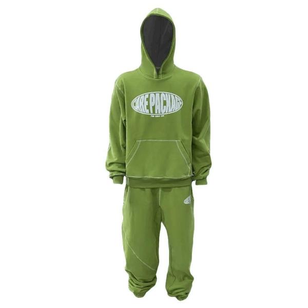 Custom Screen Print Mens Cotton Hoodies Sweatpants 2 Pieces Sets Jogging