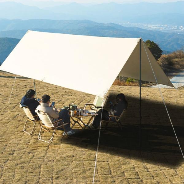 Outdoor Portable Camping Square Shade Canopy Rainproof Silver Awning Picnic