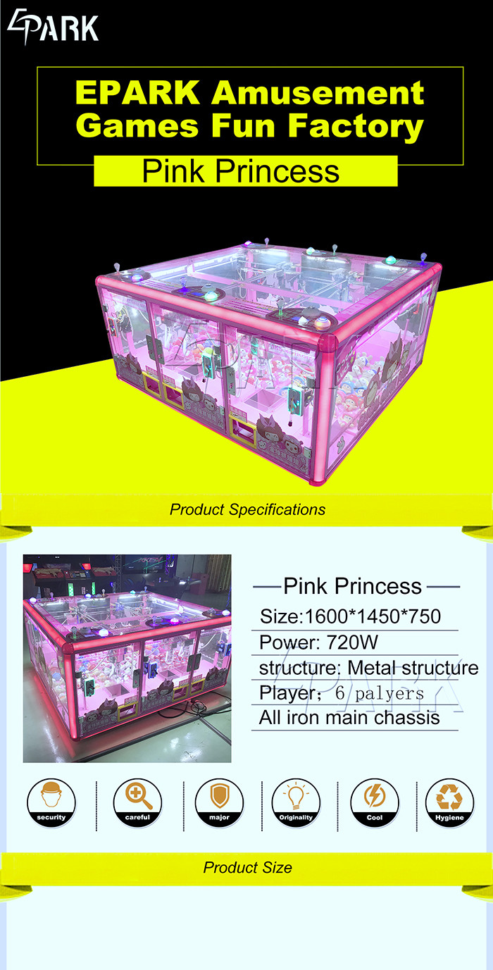 Coin Operated Claw Crane Vending Machine For 6 Players / Claw Game Machine
