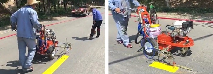 5.5HP Gasoline Line Road Marking Machine Single Gun Easy Operation