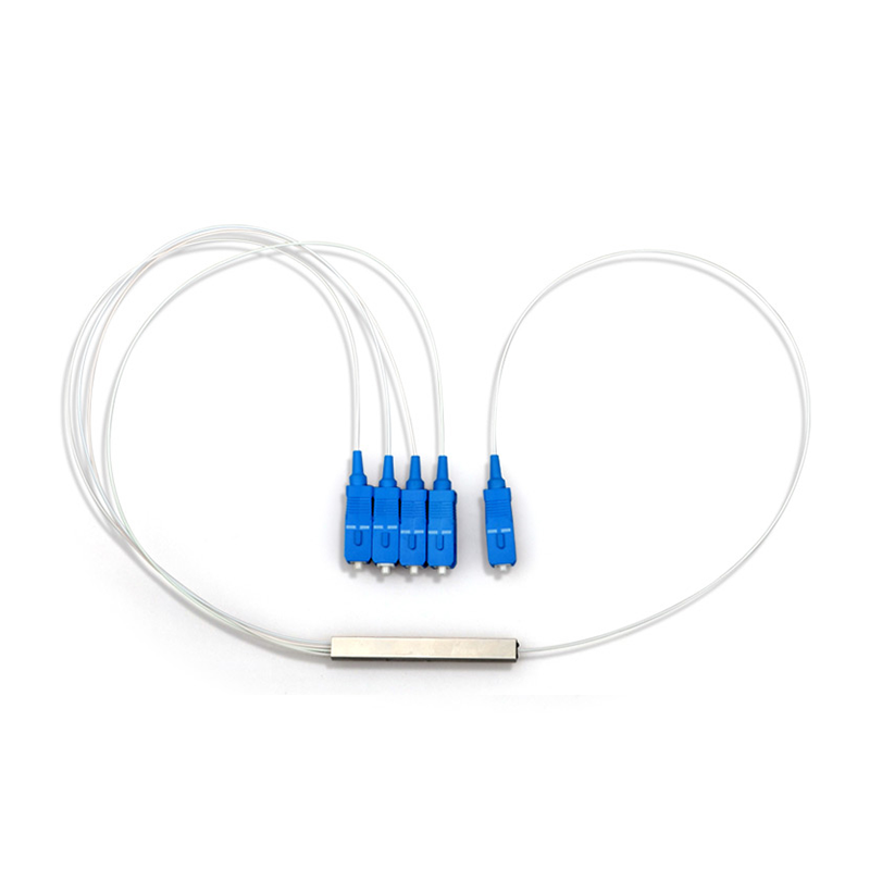 1x4 Steel Tube PLC Splitter With Connector 0.9mm Diameters OEM