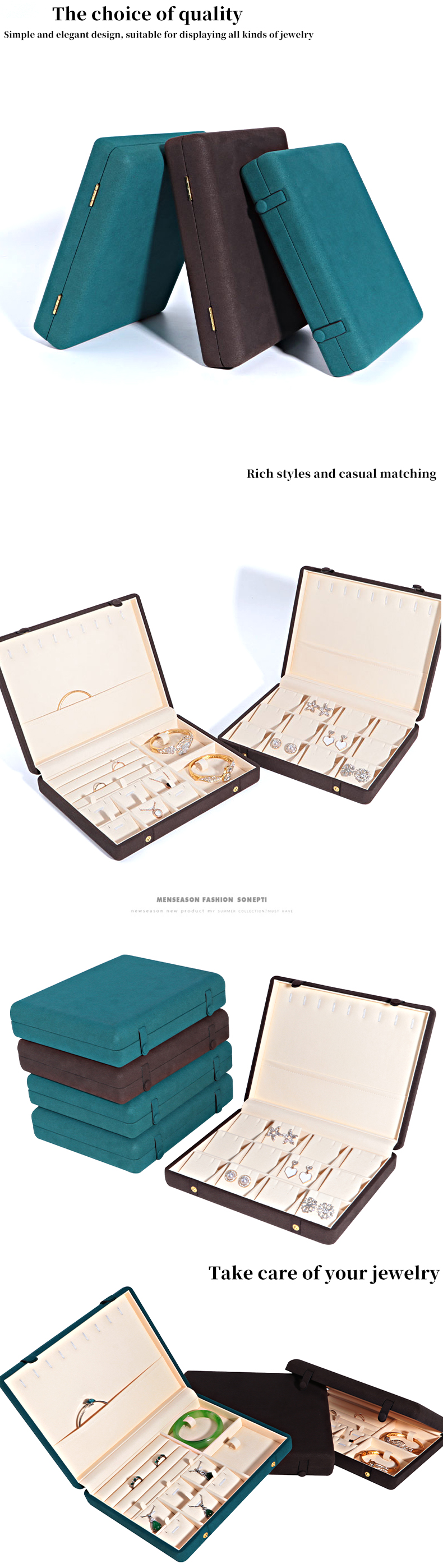Leather Jewelry Box for Elegant and Secure Storage of Necklace Bracelet Earrings Set