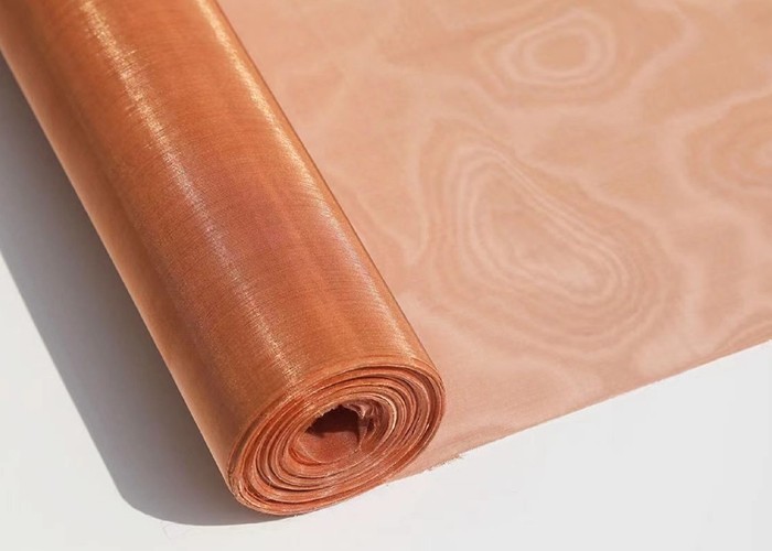 Non Magnetic Copper Wire Mesh Sheets / Copper Netting Mesh 0.05mm Diameter