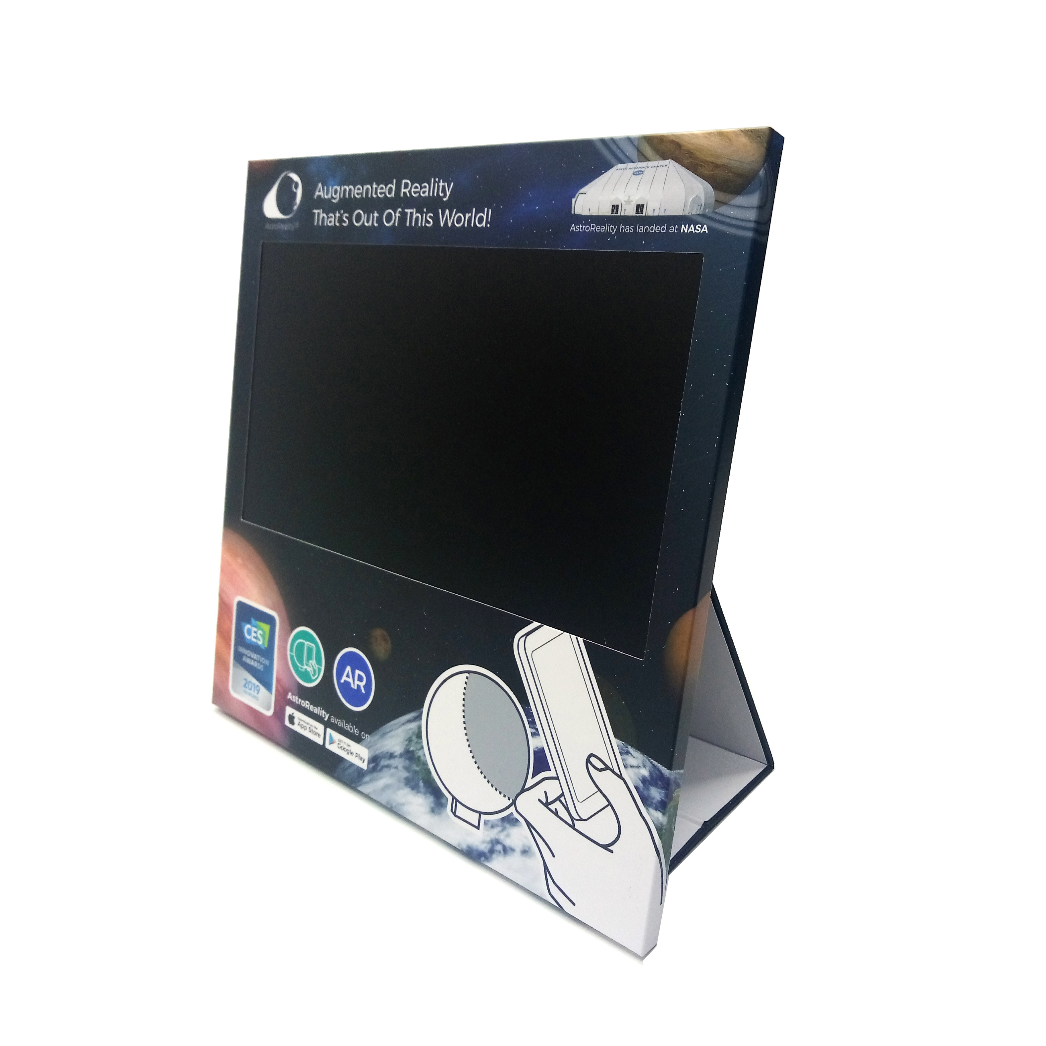 custom design retails video display monitor, counter pos with 10 inch monitor screen